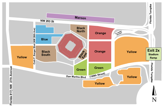 PARKING: Miami Hurricanes vs. Virginia Tech Hokies at Hard Rock Stadium Parking Lots – Miami Gardens, FL